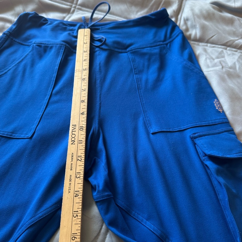 Free People Movement Cobalt blue joggers sweat pants high waist cargo pockets S - Picture 7 of 12